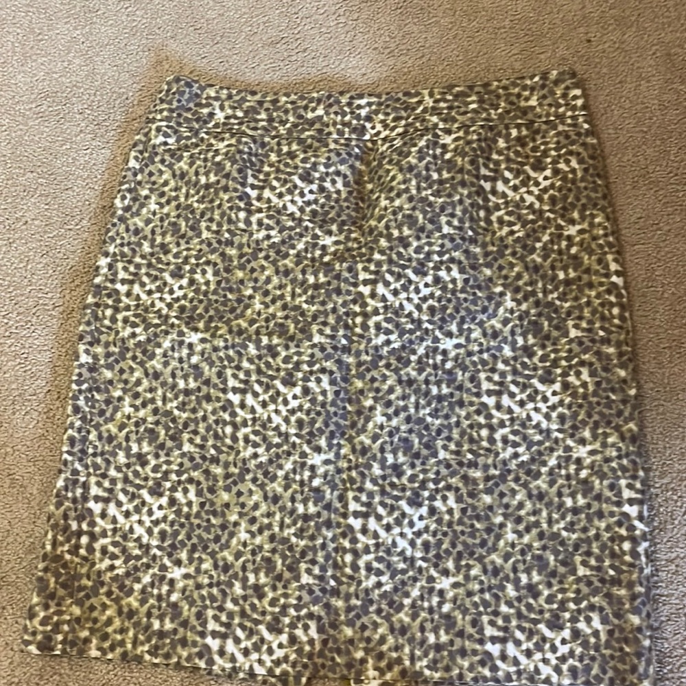 Loft midi animal print skirt